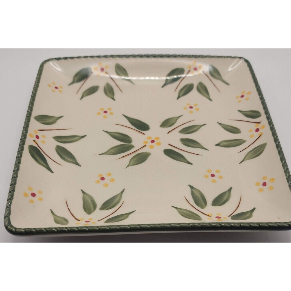 Temptations by Tara Square Old World Green 7" Salad Plates NEW
